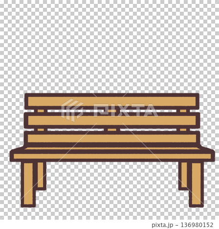 シンプルな木製ベンチのイラスト 136980152