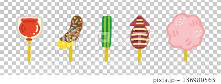 Festival food stall set illustration summer festival hand drawn simple 136980565