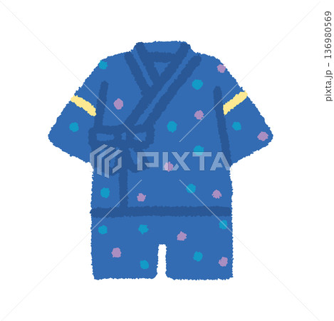 甚平 子ども イラスト 夏祭り 男の子 和装 手描き シンプル 136980569