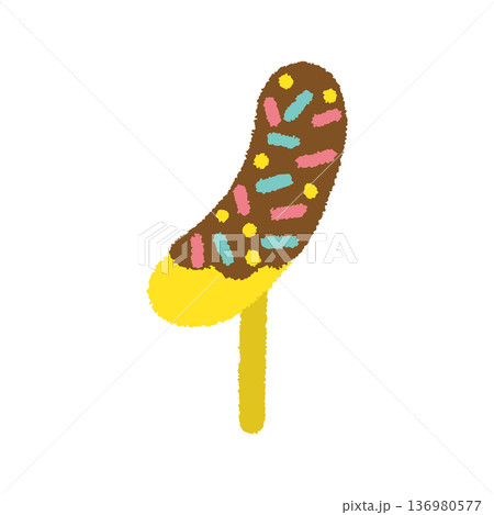 チョコバナナ イラスト 夏祭り 屋台 手描き シンプル チョコバナナ イラスト 夏祭り 屋台 手描き シンプル 136980577