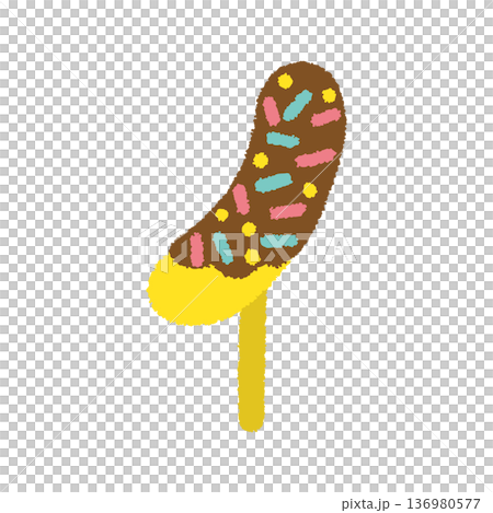チョコバナナ イラスト 夏祭り 屋台 手描き シンプル チョコバナナ イラスト 夏祭り 屋台 手描き シンプル 136980577