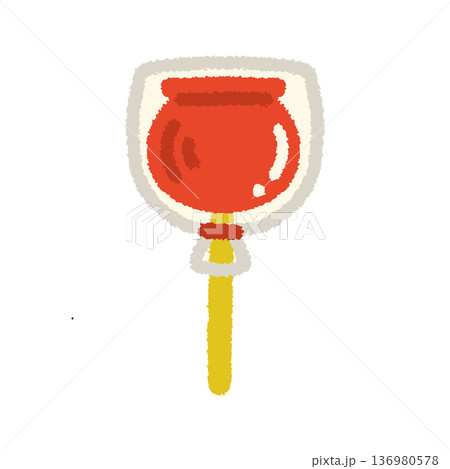 りんご飴 イラスト 夏祭り 屋台 縁日 手描き シンプル 136980578