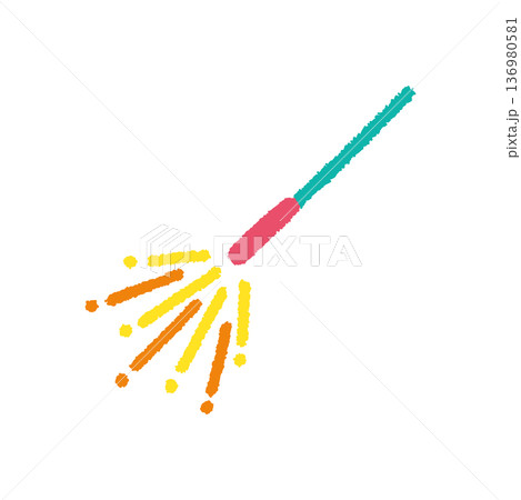 手持ち花火 イラスト 夏 手描き シンプル 手持ち花火 イラスト 夏 手描き シンプル 136980581