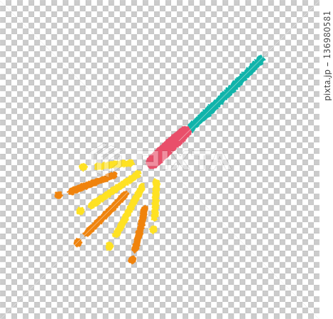 手持ち花火 イラスト 夏 手描き シンプル 手持ち花火 イラスト 夏 手描き シンプル 136980581