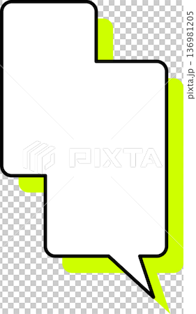A single icon of a speech bubble with a shadow - square 136981205