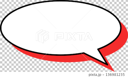 A single icon of a speech bubble with a shadow - circular 136981235