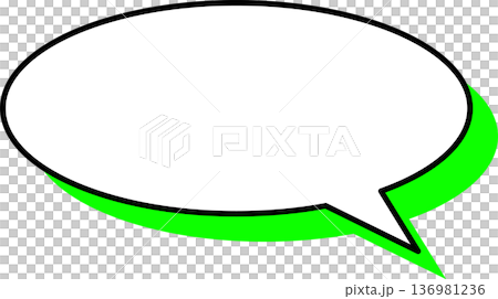 影がついた吹き出しの単品アイコン　円形 136981236