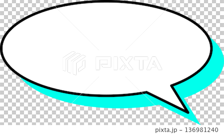 A single icon of a speech bubble with a shadow - circular 136981240