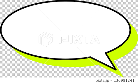 A single icon of a speech bubble with a shadow - circular 136981241