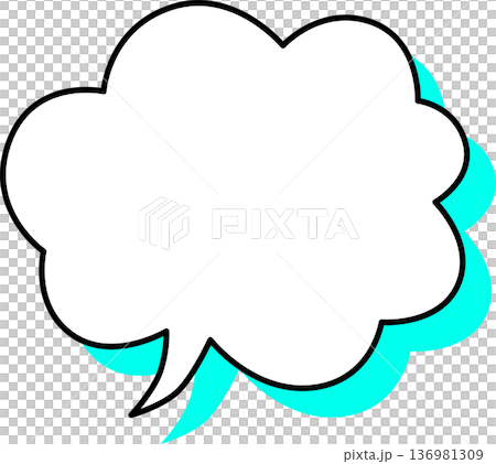 A single icon of a speech bubble with a shadow. Fluffy like a cloud. A single icon of a speech bubble with a shadow. Fluffy like a cloud. 136981309