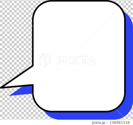 A single icon of a speech bubble with a shadow. A rectangle with rounded corners. A single icon of a speech bubble with a shadow. A rectangle with rounded corners. 136981316