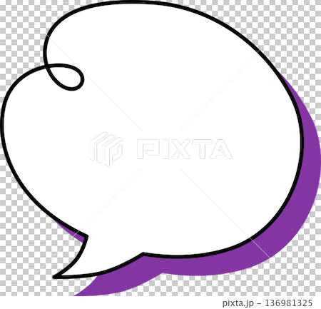 Single icon of a speech bubble with a shadow - Twisted oval Single icon of a speech bubble with a shadow - Twisted oval 136981325