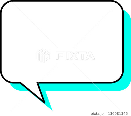 影がついた吹き出しの単品アイコン　四角形 136981346