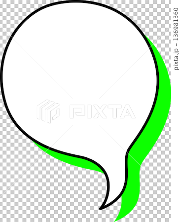 Single icon of a speech bubble with a shadow (oval shape) 136981360