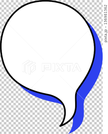 Single icon of a speech bubble with a shadow (oval shape) Single icon of a speech bubble with a shadow (oval shape) 136981362