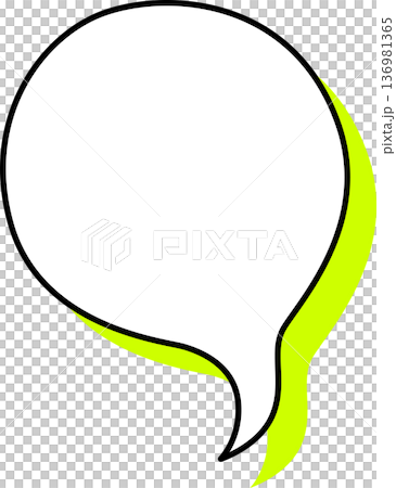 影がついた吹き出しの単品アイコン 楕円形 影がついた吹き出しの単品アイコン 楕円形 136981365