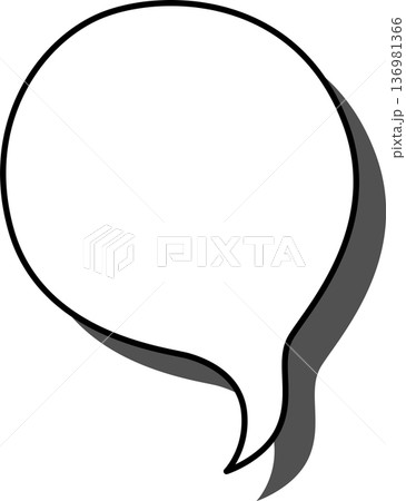 影がついた吹き出しの単品アイコン　楕円形 136981366