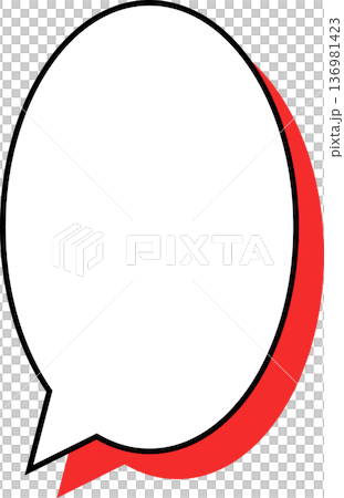 影がついた吹き出しの単品アイコン　楕円形 136981423
