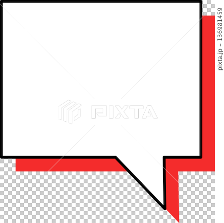 A single icon of a speech bubble with a shadow - square A single icon of a speech bubble with a shadow - square 136981459