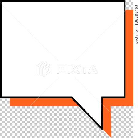 一個帶有陰影的方形對話氣泡圖標 一個帶有陰影的方形對話氣泡圖標 136981463