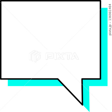 影がついた吹き出しの単品アイコン　四角形 136981464