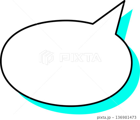 影がついた吹き出しの単品アイコン　楕円形 136981473