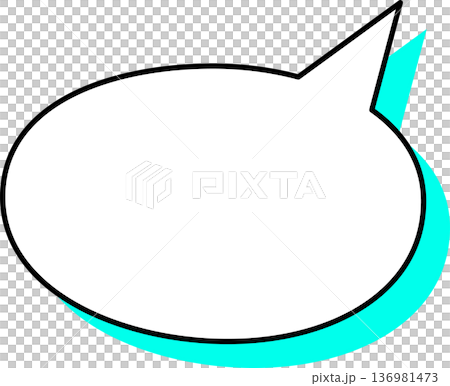 影がついた吹き出しの単品アイコン　楕円形 136981473
