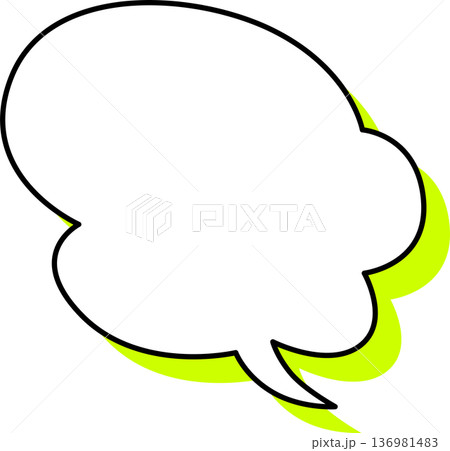 影がついた吹き出しの単品アイコン　雲のようなもこもこ 136981483