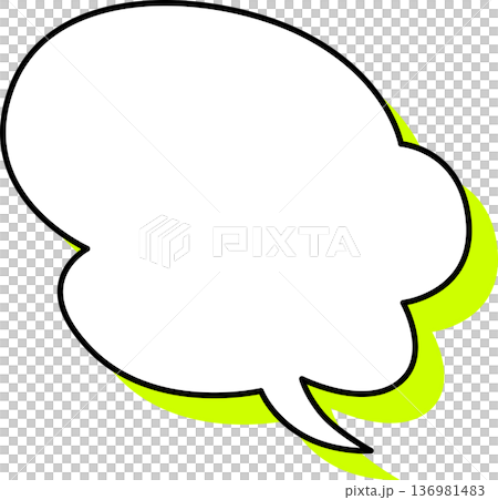 影がついた吹き出しの単品アイコン　雲のようなもこもこ 136981483