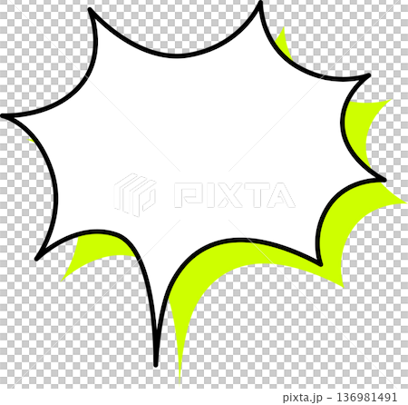 A single icon of a speech bubble with a shadow - Spiky 136981491