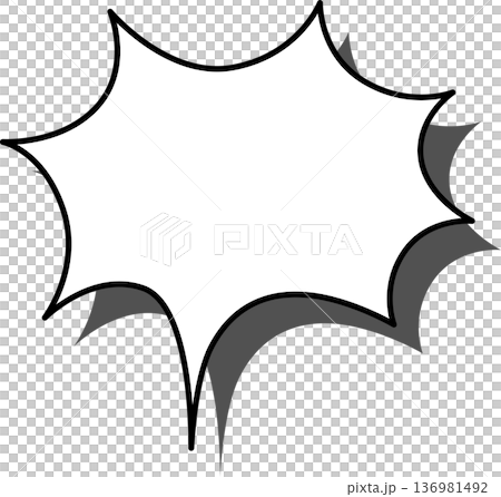 A single icon of a speech bubble with a shadow - Spiky A single icon of a speech bubble with a shadow - Spiky 136981492