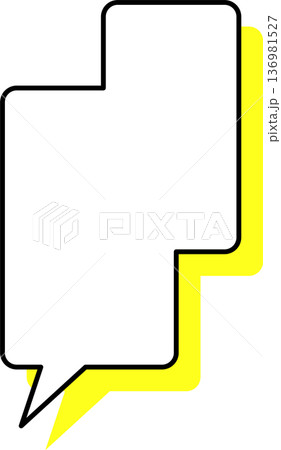 影がついた吹き出しの単品アイコン　四角形 136981527