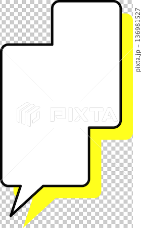 影がついた吹き出しの単品アイコン　四角形 136981527