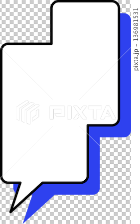 A single icon of a speech bubble with a shadow - square 136981531