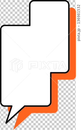 A single icon of a speech bubble with a shadow - square 136981532