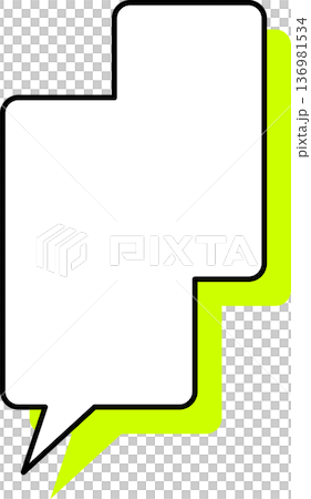 A single icon of a speech bubble with a shadow - square 136981534