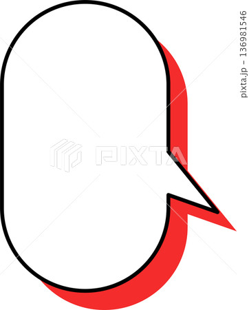 影がついた吹き出しの単品アイコン　楕円形 136981546