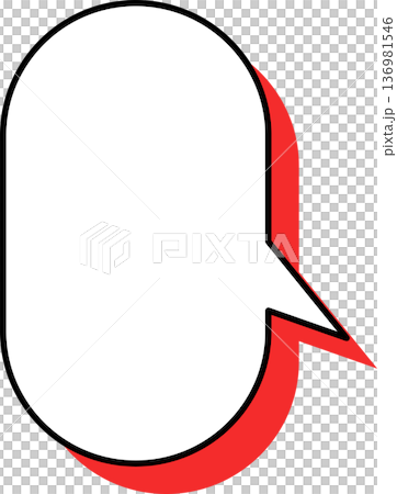 影がついた吹き出しの単品アイコン　楕円形 136981546