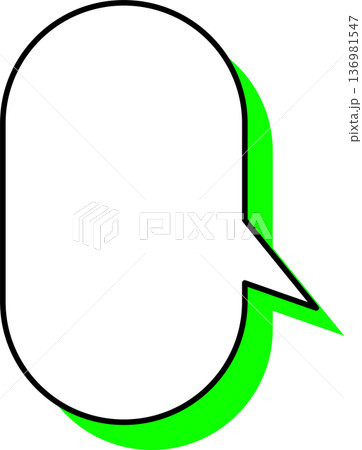 影がついた吹き出しの単品アイコン　楕円形 136981547