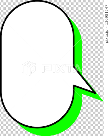 影がついた吹き出しの単品アイコン　楕円形 136981547