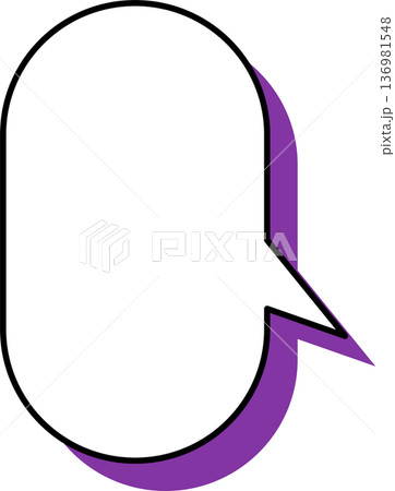 影がついた吹き出しの単品アイコン　楕円形 136981548