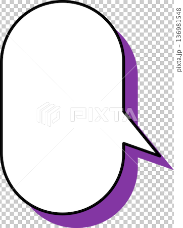 影がついた吹き出しの単品アイコン　楕円形 136981548