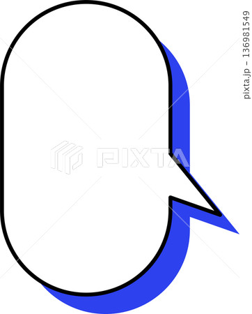 影がついた吹き出しの単品アイコン　楕円形 136981549