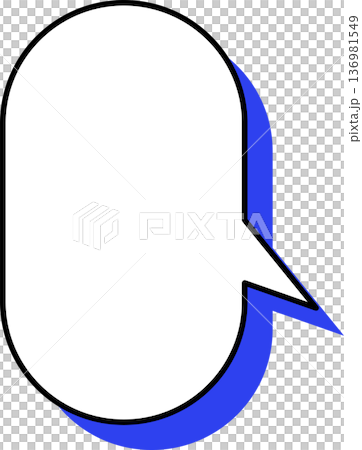 影がついた吹き出しの単品アイコン　楕円形 136981549