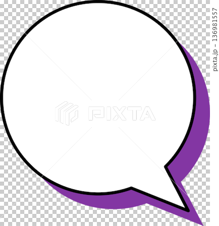 一個帶有陰影的圓形對話氣泡圖示。 136981557