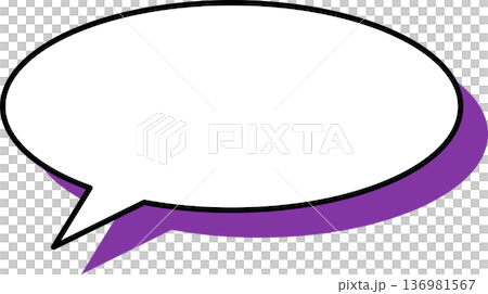Single icon of a speech bubble with a shadow (oval shape) Single icon of a speech bubble with a shadow (oval shape) 136981567