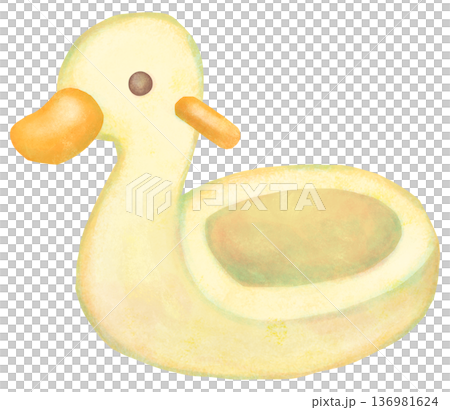 簡單的鴨子便盆嬰兒用品插圖 136981624