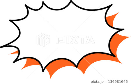 影がついた吹き出しの単品アイコン　トゲトゲ 136981646