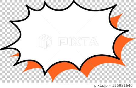 一個帶有陰影的對話框圖示 - 尖刺 136981646