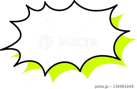 影がついた吹き出しの単品アイコン　トゲトゲ 136981648